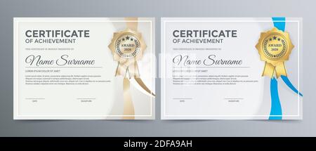 Certificat de membre meilleur diplôme de récompense ensemble. Illustration de Vecteur