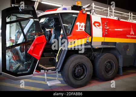 Panther 8x8 à la caserne de pompiers de l'aéroport Paris-Charles de Gaulle à Roissy-en-France près de Paris France, le 25 mai 2020. Photo de Raphael Lafargue/ABACAPRESS.COM Banque D'Images