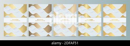 Couverture minimale en or. Motif d'affiche abstrait géométrique vectoriel. Illustration de Vecteur