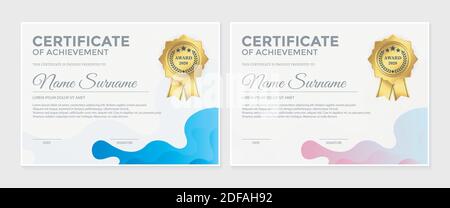 Certificat de membre meilleur diplôme de récompense ensemble. Illustration de Vecteur