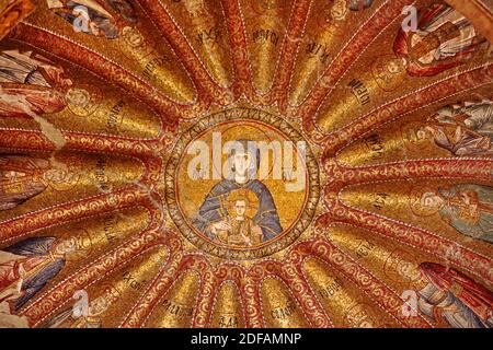 14e siècle mosaïque de Vierge Marie et Jésus sur le plafond de KARIYE CAMII - world's finest art byzantin - Istanbul, Turkley Banque D'Images
