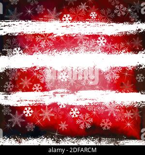 Arrière-plan rouge avec flocons de neige. Joyeux Noël. Magnifique arrière-plan de Noël. Illustration vectorielle Illustration de Vecteur