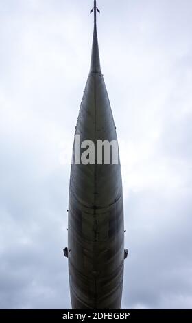 18 juillet 2018, région de Moscou, Russie. Le bombardier stratégique soviétique Myasishchev 3M au Musée central de l'armée de l'air russe à Monino. Banque D'Images