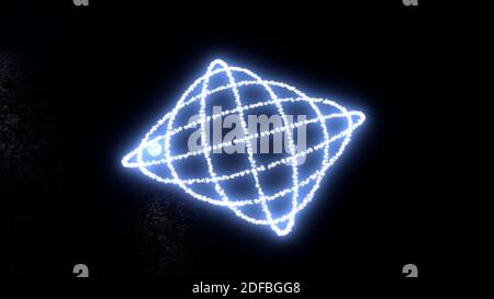 Forme abstraite avec lumière brillante et lumineuse, rendu 3d Banque D'Images