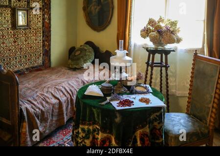 Wygiezlow, Pologne - 14 août 2020 : intérieur du manoir d'une riche famille noble de Droginia du XVIIIe siècle. Le manoir était Mo Banque D'Images