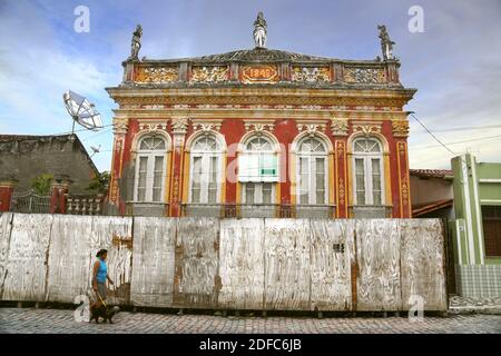 Brésil, Bahia, architecture de maison à Cachoeira Banque D'Images