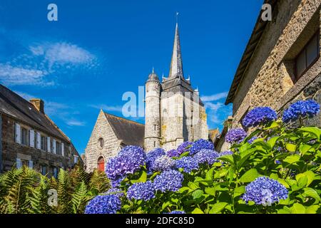 France, Morbihan, Neulliac, chapelle notre-Dame-de-Carmes construite en granit et en schiste Banque D'Images