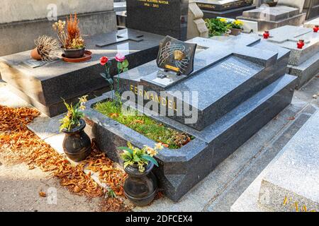 France, Paris, cimetière de Passy, tombe de Fernandel Banque D'Images