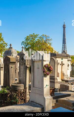 France, Paris, le cimetière de Passy Banque D'Images