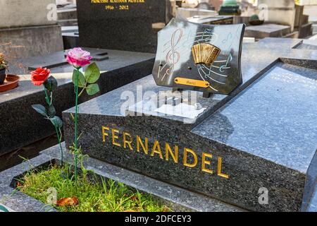 France, Paris, cimetière de Passy, tombe de Fernandel Banque D'Images