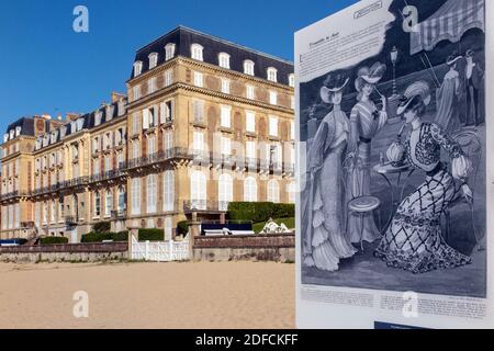 HÔTEL LES ROCHES NOIRES OÙ MARGUERITE DURAS, CLAUDE MONET, MARCEL PROUST SÉJOURNA, TROUVILLE-SUR-MER, NORMANDIE, FRANCE Banque D'Images