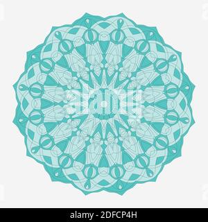 Vecteur isolé Mandala. Un ornement rond monochrome symétrique. Tirage ethnique Illustration de Vecteur