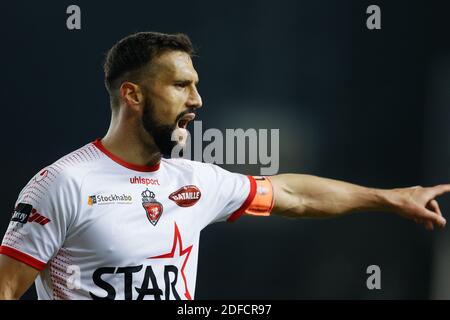 Mouscron, Belgique. 28 novembre 2020. Matias Silvestre de Mouscron photographié lors du match de la Jupiler Pro League entre Royal Excel Mouscron et le Club Brugge KV, samedi 28 novembre 2020 à Mouscron, le 14 jour de la première division de la « Jupiler Pro League » du championnat belge de football. BELGA PHOTO BRUNO FAHY crédit: Pro Shots/Alamy Live News Banque D'Images