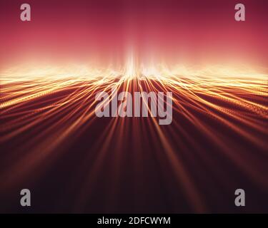 Concept d'image d'arrière-plan abstraite. Lignes interconnectées. Concept de Cloud computing. Illustration 3D. Banque D'Images