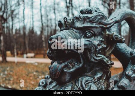 Statue d'un pont de dragon chinois de style asiatique tradition Banque D'Images