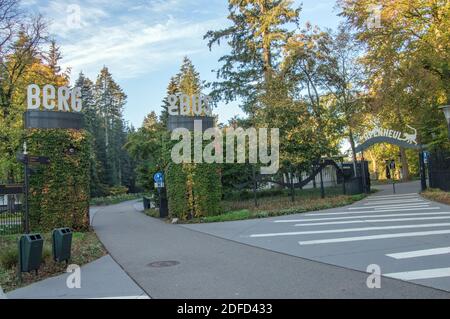 Entrée au zoo Apenheul à Apeldoorn, pays-Bas 2018 Banque D'Images