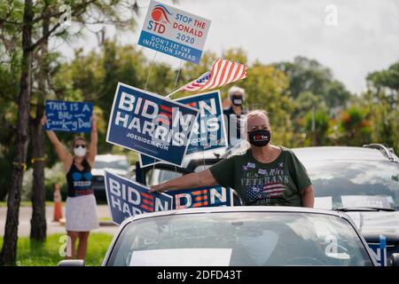 COCONUT CREEK, Floride, États-Unis - 29 octobre 2020 - Joe Biden, candidat démocrate à la présidence américaine, lors d'un rassemblement drive-in au Broward College - Coconut Creek, Flor Banque D'Images