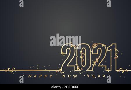 Bonne année 2021, fête couverture bannière festive. Illustration vectorielle Illustration de Vecteur