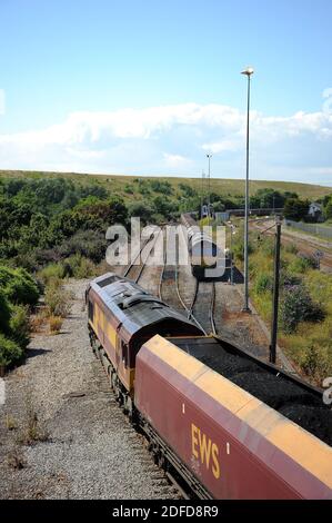 '66121' arrivant à Aberthaw, passant '66199'. Banque D'Images