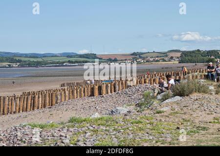 La plage de Dunster, Somerset, Angleterre, Royaume-Uni Banque D'Images