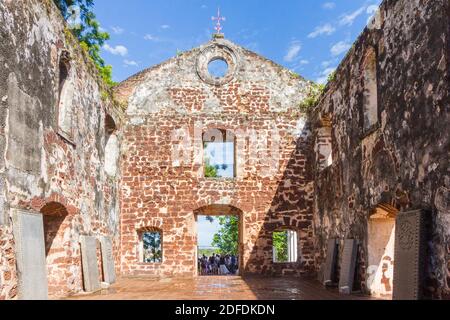 Les ruines de l'église Saint-Paul à Melaka, en Malaisie Banque D'Images