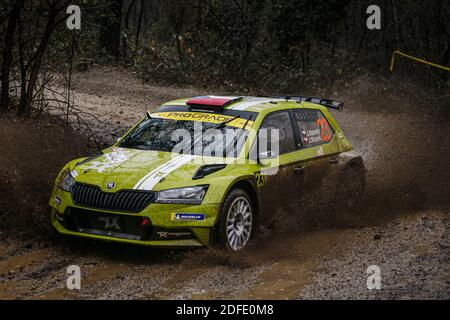 23 Jan KOPECKY (CZE), Jan HLOUSEK (CZE), SKODA Fabia Evo, WRC 2, action lors du Rallye ACI Monza 2020, 7e tour du Championnat FIA WRC 2020 du 3 au 8 décembre 2020 à Monza, Brianza en Italie - photo França Flamand / DPPI / LM Banque D'Images