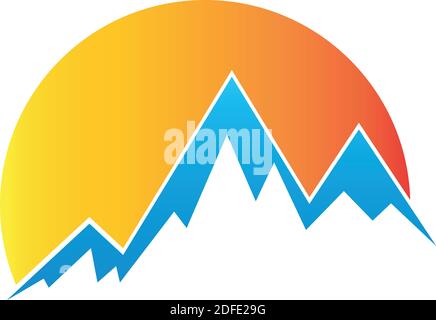 Montagnes, soleil, fitness, sport, tourisme, logo Illustration de Vecteur