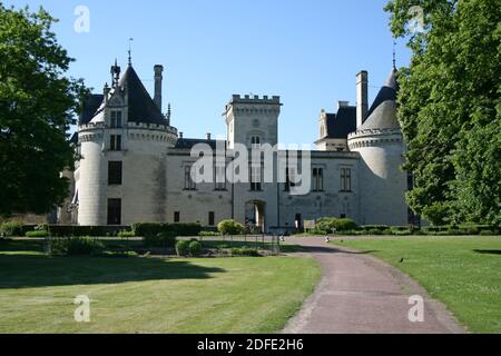 château médiéval et renaissance à brézé en france Banque D'Images