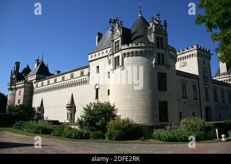 château médiéval et renaissance à brézé en france Banque D'Images