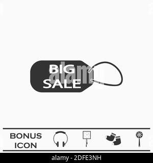 Grande vente taf Icon plat. Pictogramme noir sur fond blanc. Symbole d'illustration vectorielle et bouton bonus Illustration de Vecteur