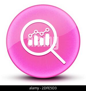 Voir les analyses financières ou les indicateurs de recherche globe oculaire brillant élégant rose illustration abstraite du bouton rond Banque D'Images