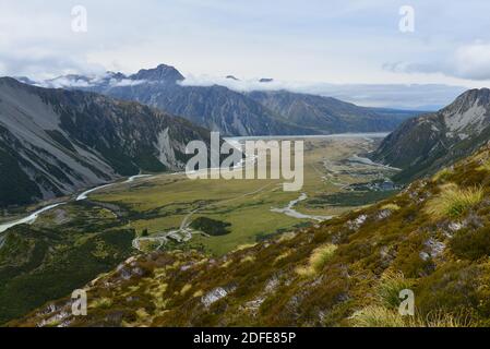 Sealy Trans Trail dans le parc national de Mt Cook Banque D'Images