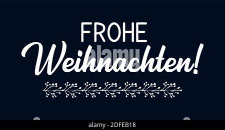 Frohe Weihnachten cite en allemand comme logo ou en-tête. Joyeux Noël. traduit Lettre de célébration pour affiche, carte, invitation. Illustration de Vecteur