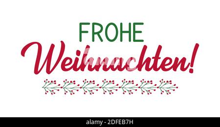 Frohe Weihnachten cite en allemand comme logo ou en-tête. Joyeux Noël. traduit Lettre de célébration pour affiche, carte, invitation. Illustration de Vecteur