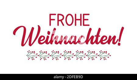 Frohe Weihnachten cite en allemand comme logo ou en-tête. Joyeux Noël. traduit Lettre de célébration pour affiche, carte, invitation. Illustration de Vecteur