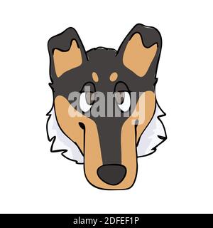 Joli chien lisse collie Breed à la main, motif vectoriel sans couture. Chien pedigree de race pure chien domestique sur fond de patte. Chien amoureux jouet spaniel animal de compagnie tous Illustration de Vecteur