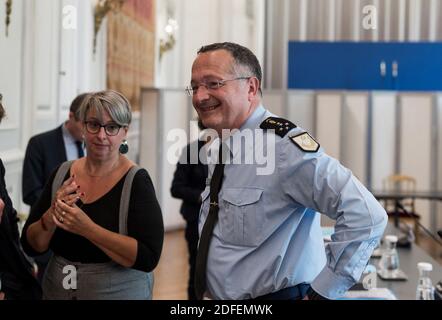 Christian Rodriguez Directeur général de la Gendarmerie nationale (Directeur général de la Gendarmerie nationale ou DGGN) assiste à une réunion avec des représentants de la Gendarmerie française au Ministère de l'intérieur, place Beauvau, à Paris, le 8 juillet 2020. Photo de Nicolas Messyasz/Pool/ABACAPRESS.COM Banque D'Images