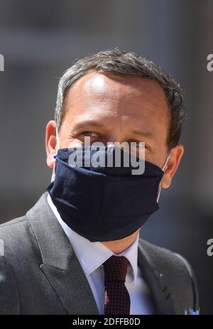 Départ de l'Elysée après la réunion hebdomadaire du cabinet, le 29 juillet 2020 à Paris, France. Photo de Christian Liewig/ABACAPRESS.COM Banque D'Images