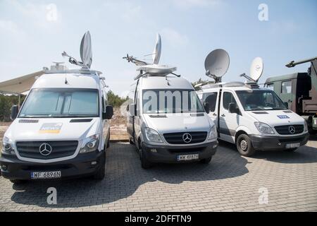 Antenne parabolique mobile au travail à Gdansk, en Pologne. 8 juin 2020 © Wojciech Strozyk / Alamy stock photo Banque D'Images