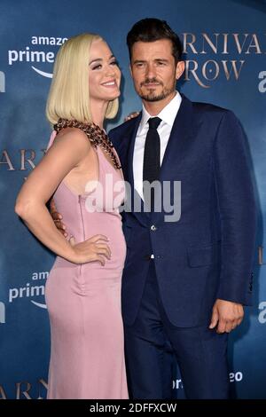 Photo du dossier datée du 21 août 2019 de Katy Perry et Orlando Bloom assistent à la première de la « Carnival Row » d'Amazon à Los Angeles, CA, États-Unis. Katy Perry et Orlando Bloom ont accueilli leur nouveau bébé, une fille nommée Daisy Dove Bloom. Le couple a annoncé l'arrivée de leur fille via l'UNICEF, Perry et Bloom sont des ambassadeurs de bonne volonté pour la charité, partageant une image en noir et blanc de leur petit tenant le doigt de son papa pendant que Perry se tenait au poignet du nouveau-né. Photo de Lionel Hahn/ABACAPRESS.COM Banque D'Images