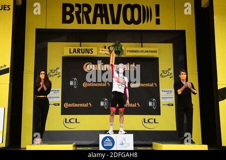 Document. Tadej POGACAR (équipe des Emirats Arabes Unis) vainqueur de la 9ème étape du Tour de France 2020, Pau / Laruns à Pau, France le 6 septembre 2020. Photo par Alex Broadway/ASO via ABACAPRESS.COM Banque D'Images