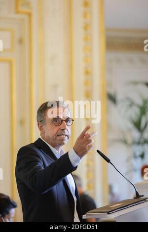 Le maire de Bordeaux, Pierre Hurmic donne une conférence de presse à l'hôtel de ville de Bordeaux. À Bordeaux, France, le 10 septembre 2020. Photo de Thibaud Moritz/ABACAPRESS.COM Banque D'Images