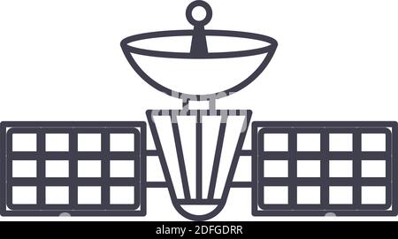 satellite avec deux panneaux sur fond blanc Illustration de Vecteur