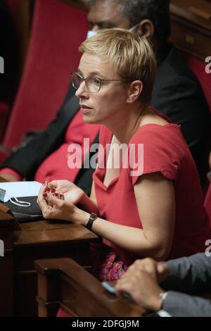 La députée Clementine Autain participe à une session de questions au Gouvernement à l'Assemblée nationale française, le 15 septembre 2020 à Paris, France. Photo de David Niviere/ABACAPRESS.COM Banque D'Images