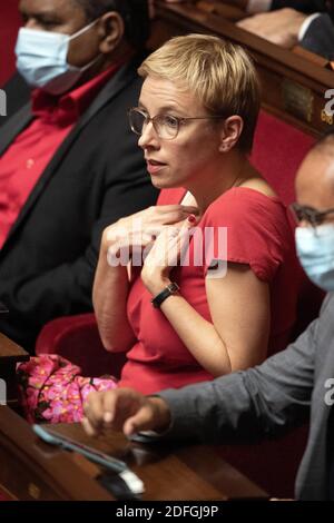 La députée Clementine Autain participe à une session de questions au Gouvernement à l'Assemblée nationale française, le 15 septembre 2020 à Paris, France. Photo de David Niviere/ABACAPRESS.COM Banque D'Images