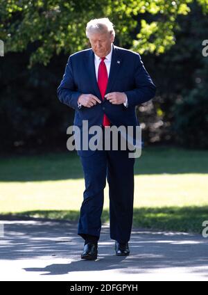 Le président Donald Trump quitte la Maison-Blanche pour un rassemblement en Ohio, le lundi 21 septembre 2020 à Washington DC, États-Unis. Photo de Kevin Dietsch/Pool/ABACAPRESS.COM Banque D'Images