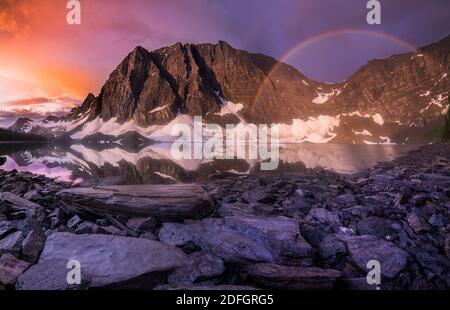 Lever du soleil au lac Floe Banque D'Images