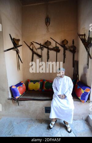 Le beau fort de Nakhal en Oman. Banque D'Images