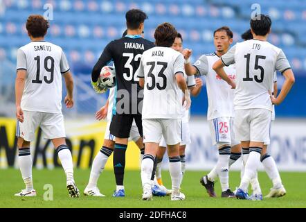 Doha, Qatar. 4 décembre 2020. Les joueurs de Yokohama F. Marinos réagissent lors du match du Groupe H entre Yokohama F. Marinos du Japon et le FC de Sydney d'Australie à la Ligue des champions de l'AFC 2020 à Doha, capitale du Qatar, le 4 décembre 2020. Credit: Nikku/Xinhua/Alay Live News Banque D'Images