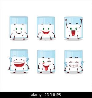 Personnage de dessin animé de verre de lait avec l'expression du sourire. Illustration vectorielle Illustration de Vecteur